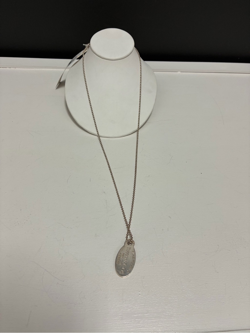 Tiffany & Co. Sterling Silver Return to Tiffany Oval Tag Necklace on Ball Chain